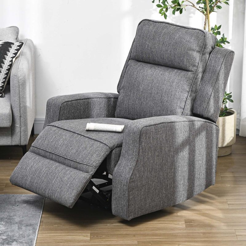 Electric Reclining Chair with USB Port and Footrest - Charcoal Grey