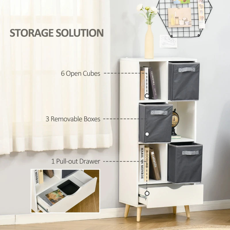 6-Shelf Drawer Storage Organizer - White/Grey