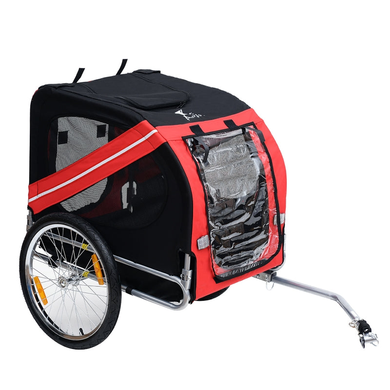 Steel Frame Pet Bicycle Trailer - Red/Black