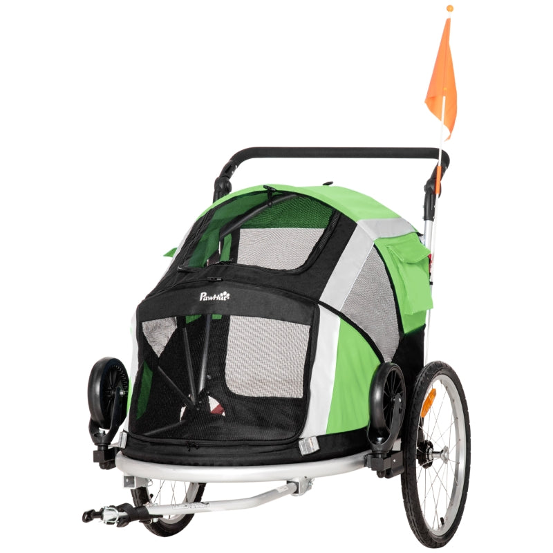 Green Dog Bike Trailer & Stroller for Large Dogs