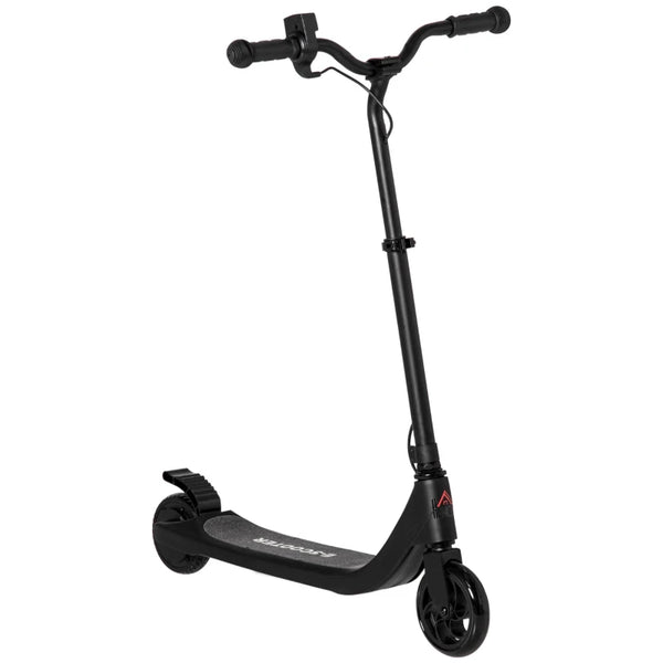 Black Electric Scooter with 120W Motor, Battery Display, Adjustable Height, Rear Brake - Ages 6+