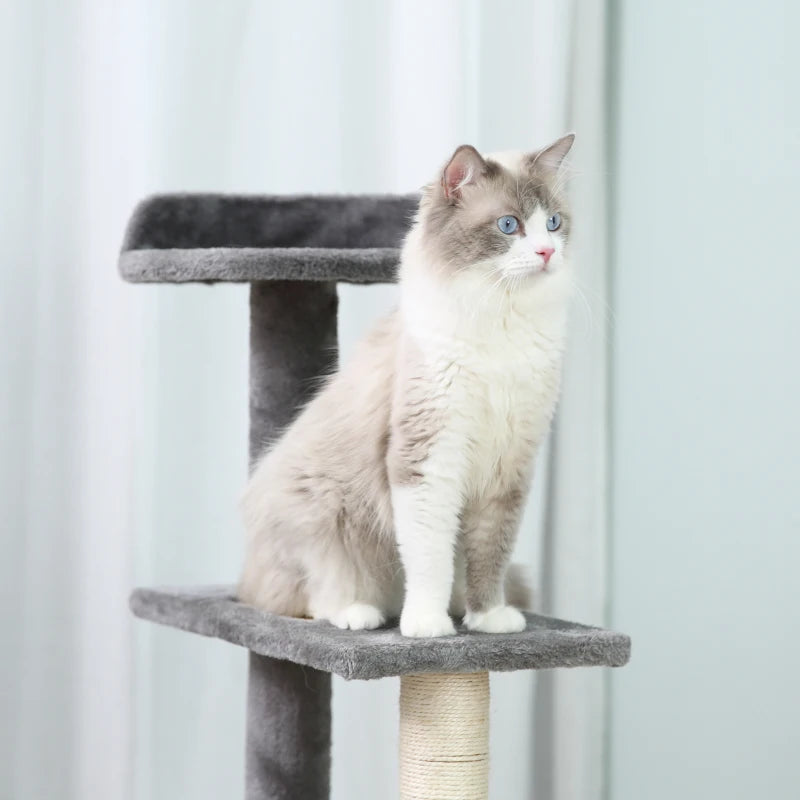 Grey 100cm Cat Tree Climbing Tower Scratching Post