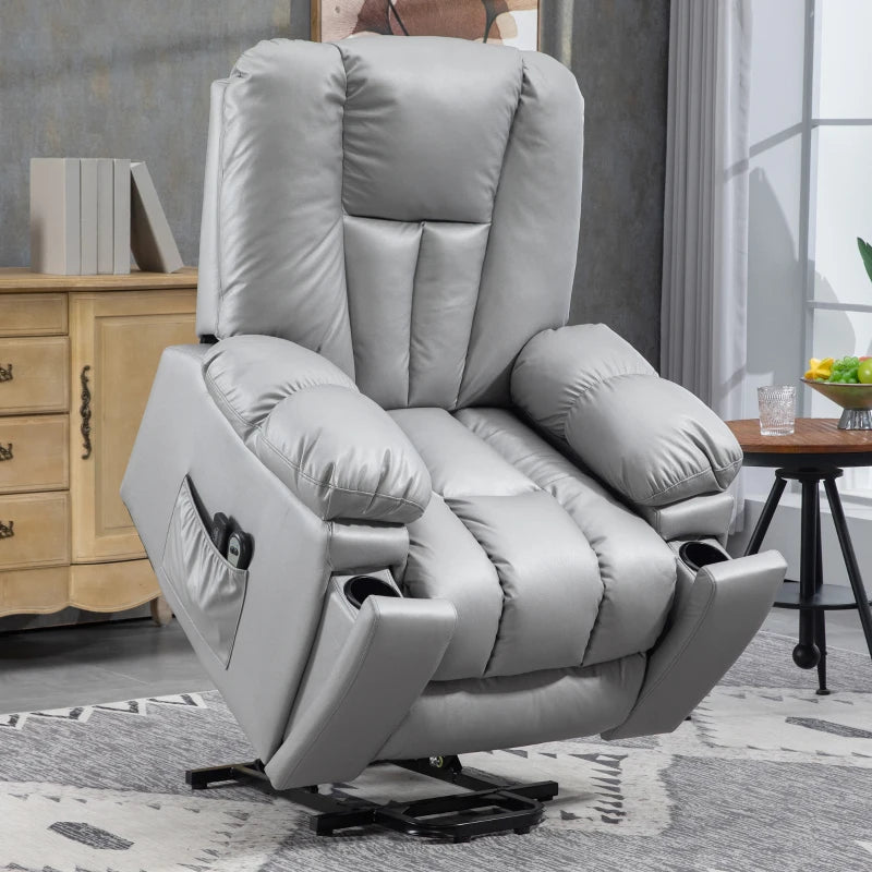 Charcoal Grey Massage Recliner with Heat and Eight Massage Points