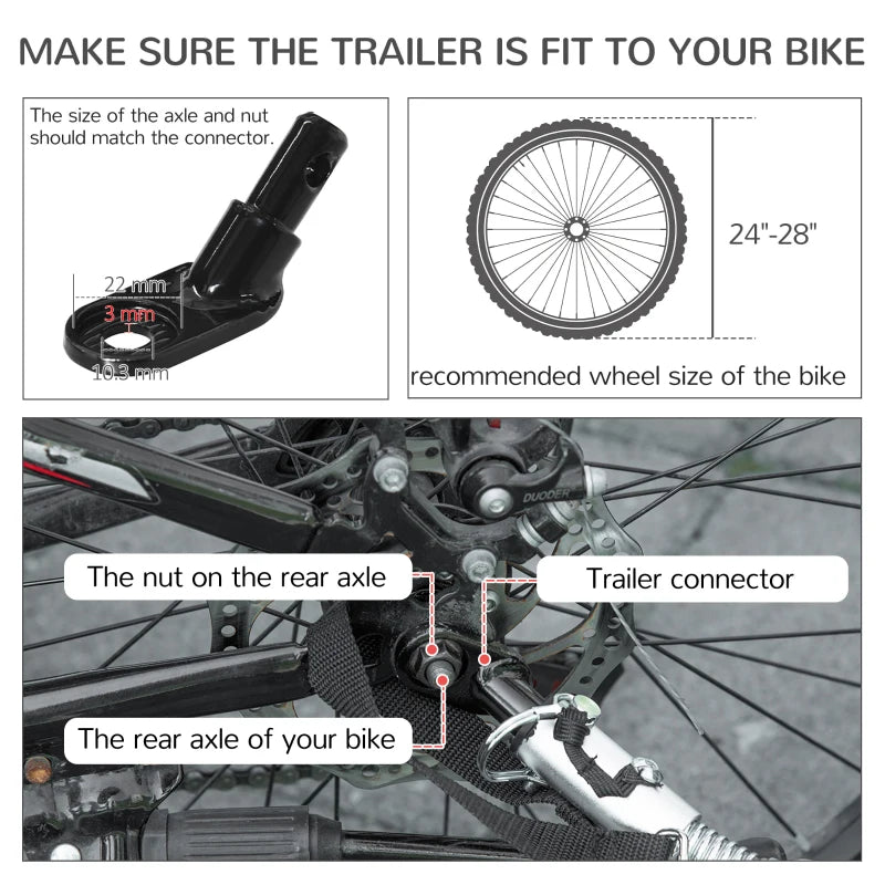 Red Large Dog Bike Trailer & Stroller Combo, 20" Wheels