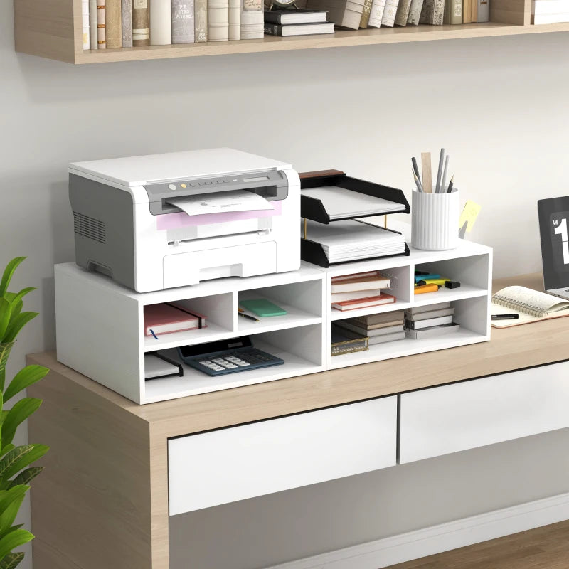 White 3-Compartment Printer Storage Cabinet