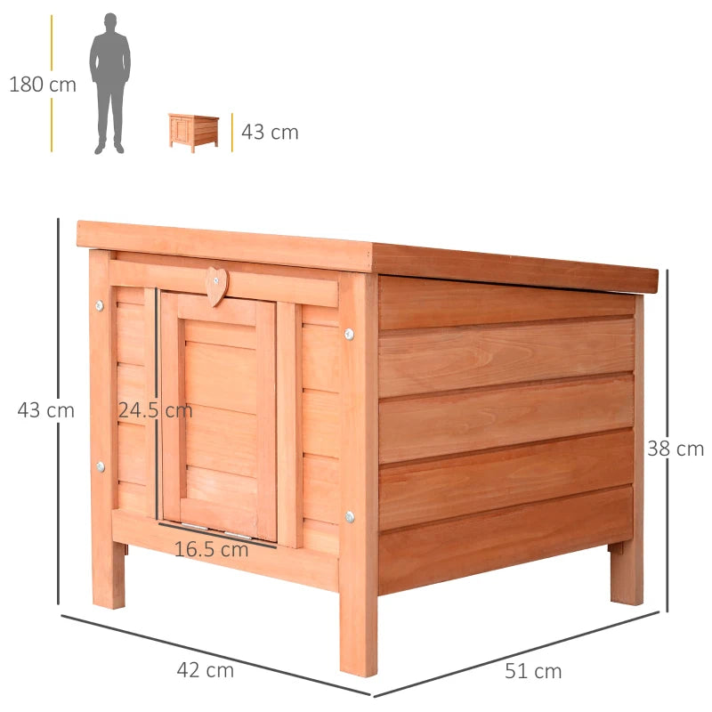 Small Animal Wooden Hideaway - Natural, 51 x 42 x 43 cm