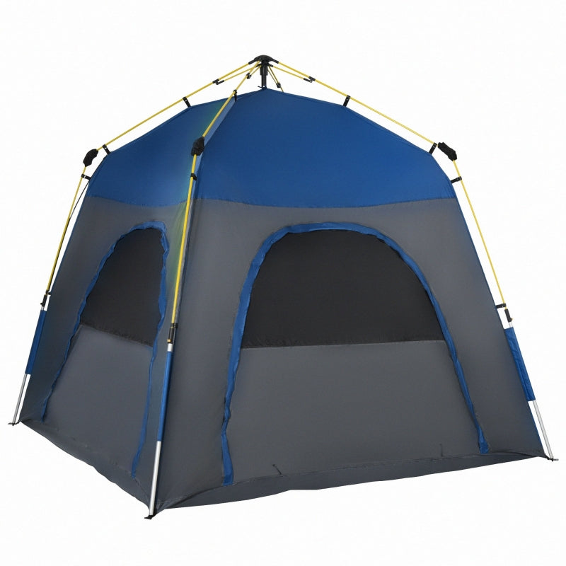 Grey 4-Person Automatic Pop-Up Camping Tent