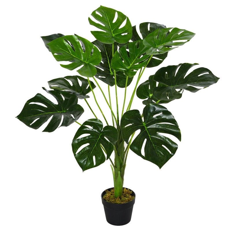 Green Artificial Monstera Plant in Pot for Indoor and Outdoor Decor, 85cm
