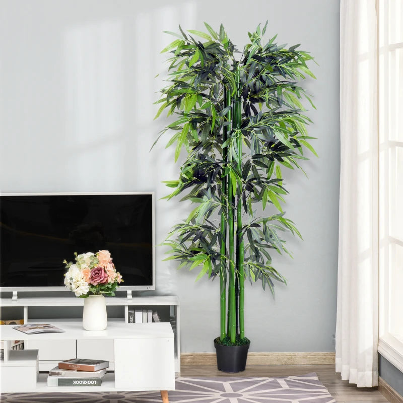 6ft Artificial Bamboo Tree Plant in Green for Home and Office Decor