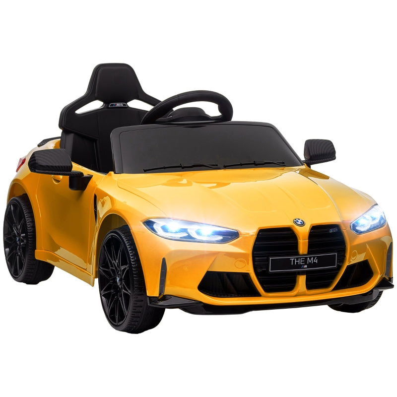 12V Yellow BMW M4 Licensed Kids Car with Remote Control & Music