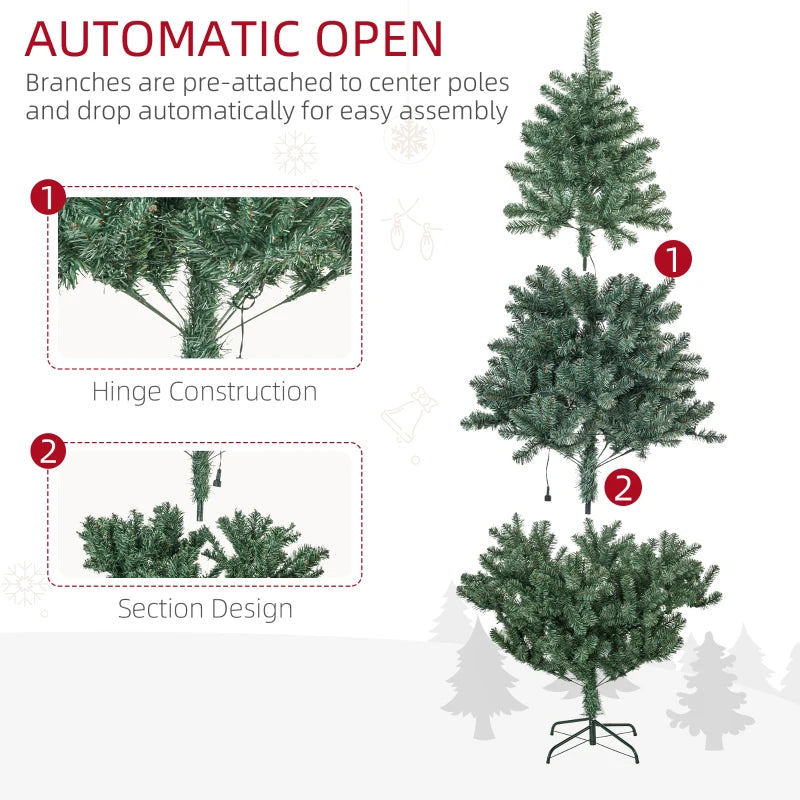 6ft Pre-lit Green Christmas Tree with Warm White LED Lights