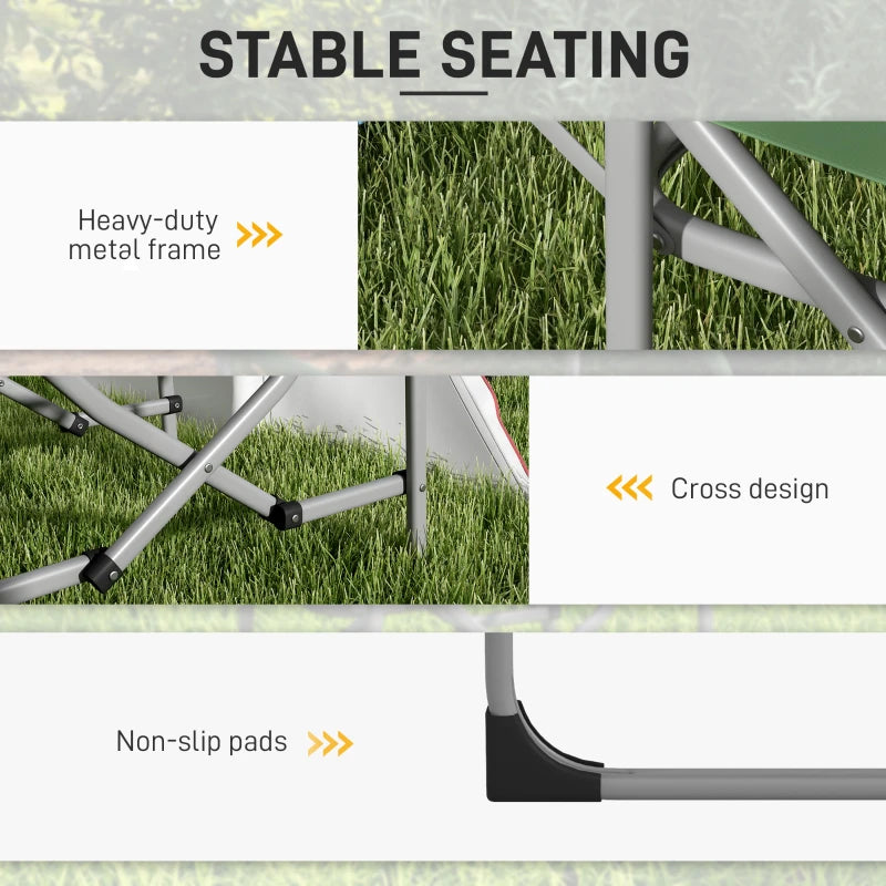 Green Folding Camping Chair with Side Table