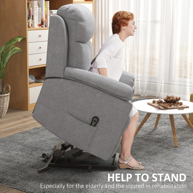 Grey Electric Power Lift Recliner Chair with Massage for Elderly