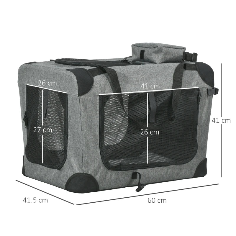 Grey Oxford Fabric Pet Carrier