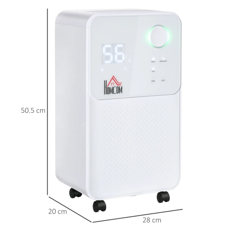 Portable Quiet Dehumidifier - 12L/Day Electric Air De-Humidifier (White)