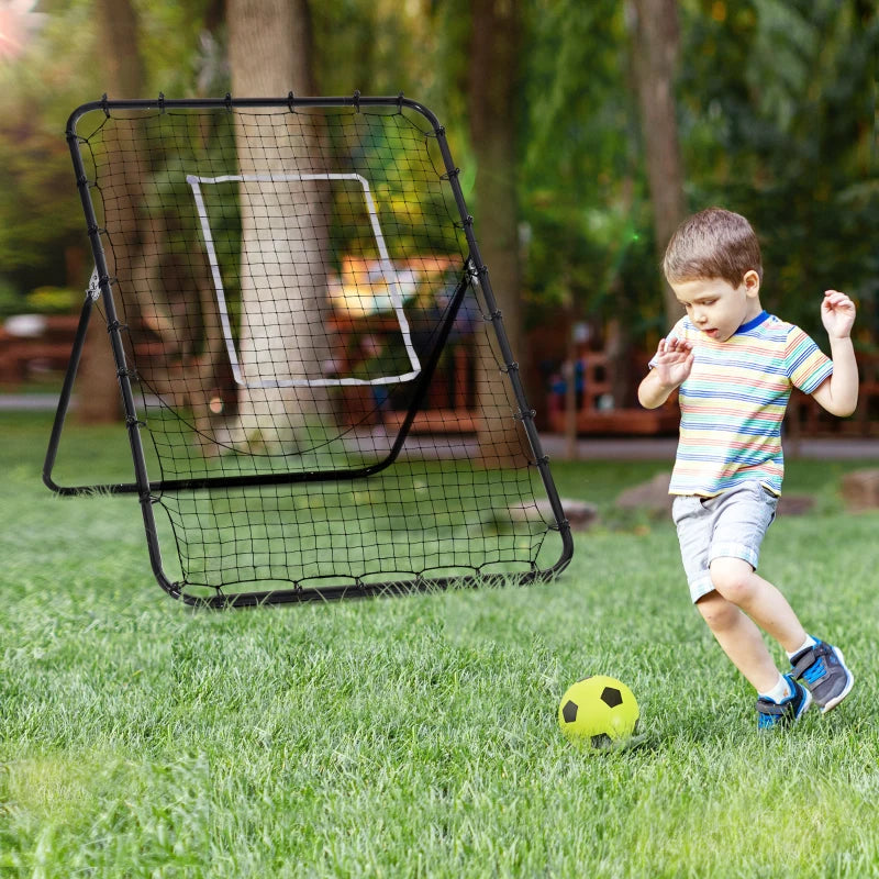 Black Foldable Football Rebounder Net - Adjustable Angles