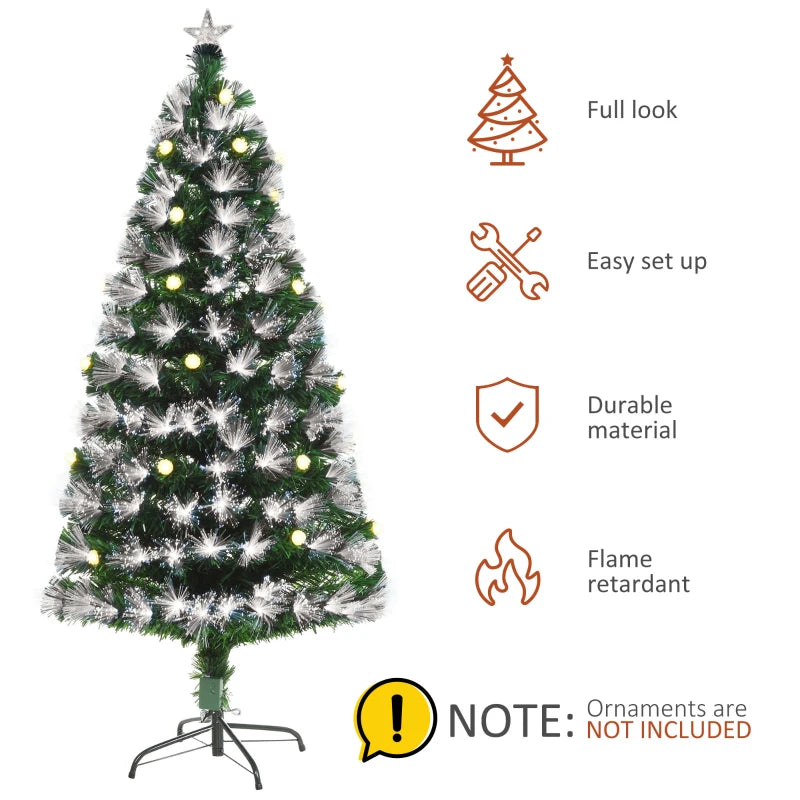 5ft White Pre-Lit Christmas Tree with 180 LEDs & Star Topper