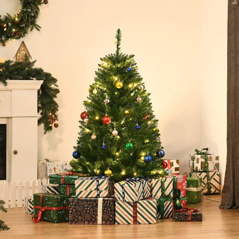 4FT Green Christmas Tree with Warm White LED Lights