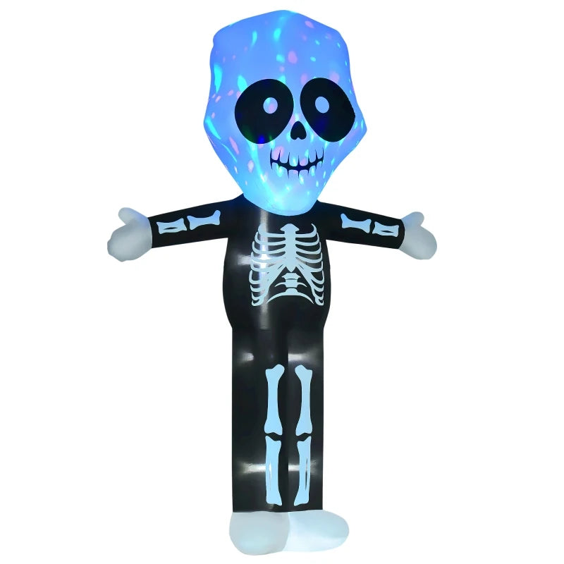 3m Halloween Inflatable Skeleton Ghost Decoration - Spooky Outdoor Light