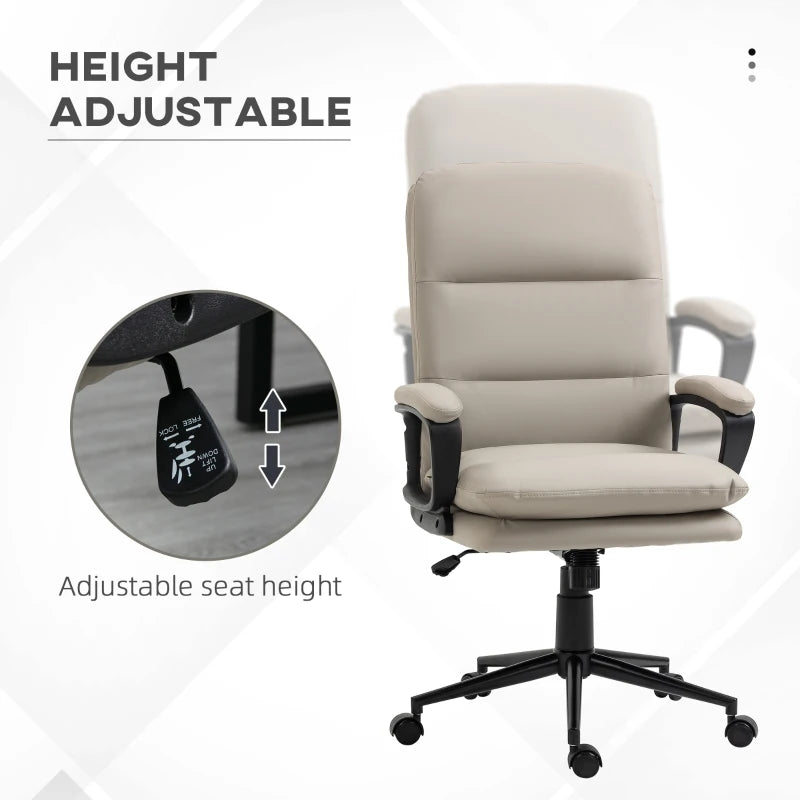 Light Grey Ergonomic Office Chair with Adjustable Height and Swivel Wheels