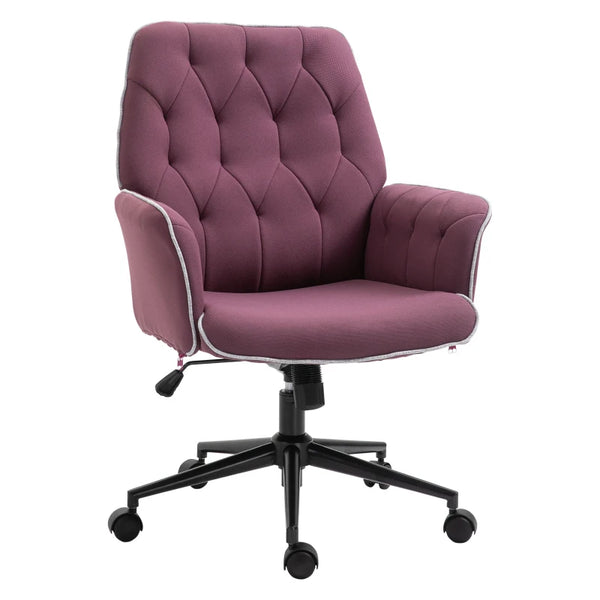 Purple Spandex Office Chair with Adjustable Height and Armrest