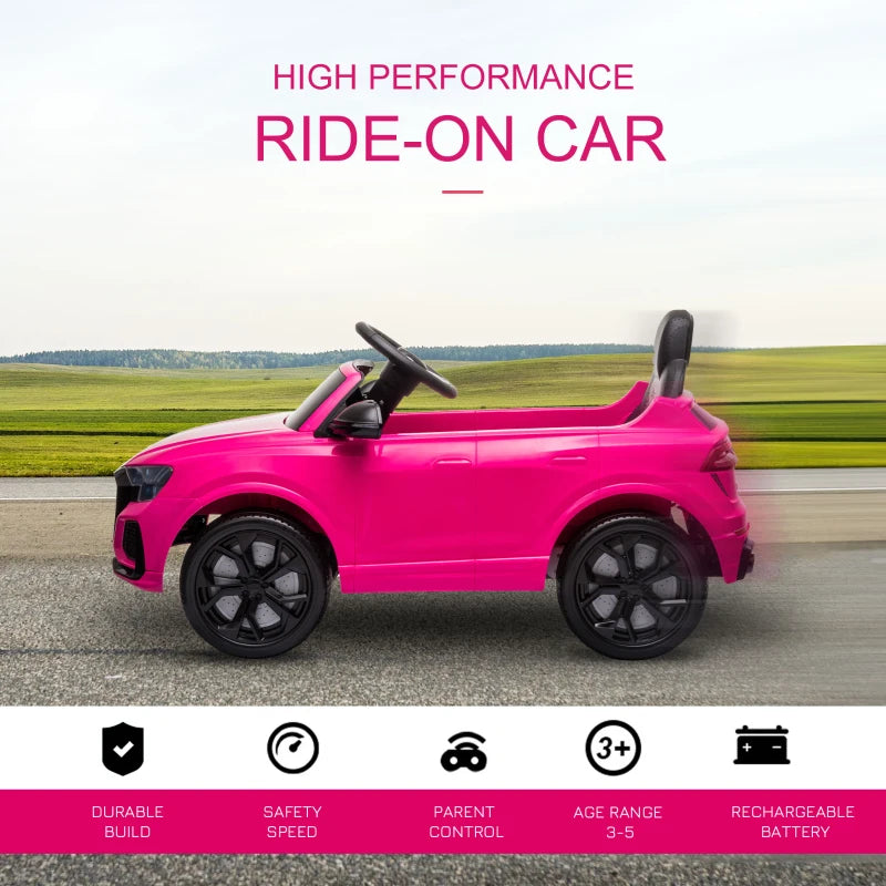 6V Pink Audi RS Q8 Kids Electric Ride-On Car with Remote Control