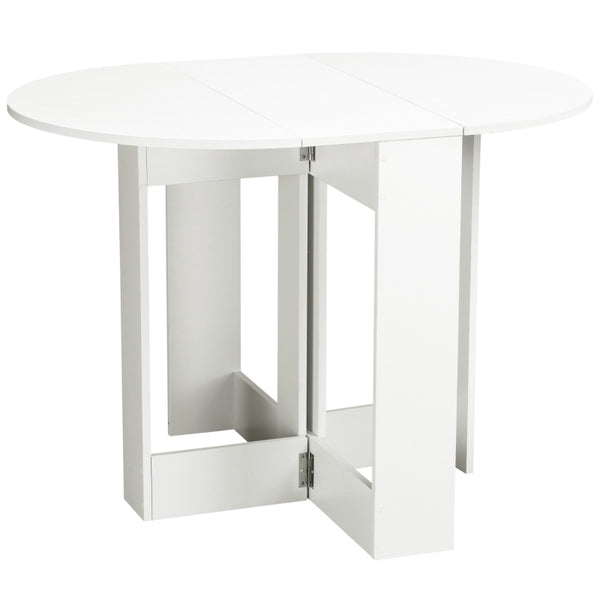 White Folding Drop Leaf Dining Table for Small Spaces
