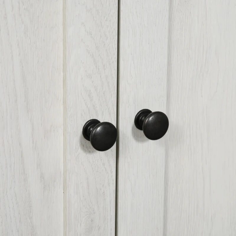 White Bathroom Storage Cabinet with Drawer and Double Doors