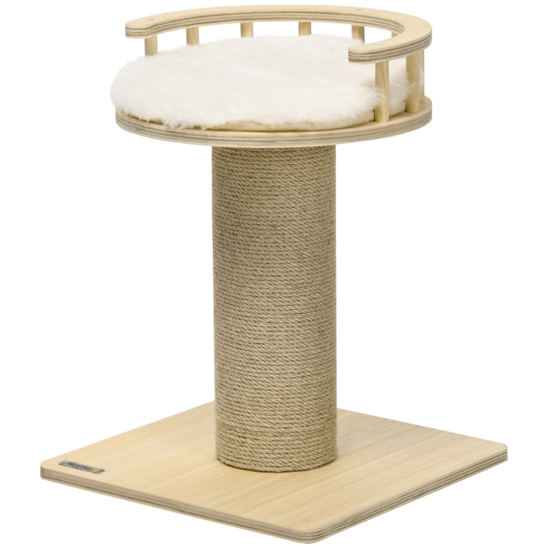 52cm Cat Tree with Bed and Scratching Post - Grey