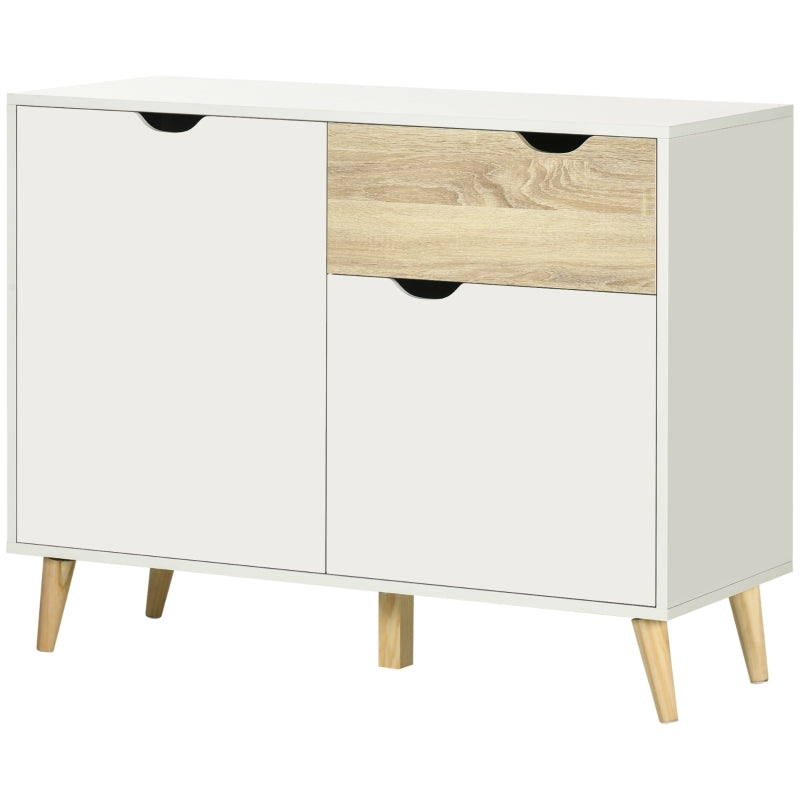 White Modern Sideboard Storage Cabinet with Drawer and 2 Doors