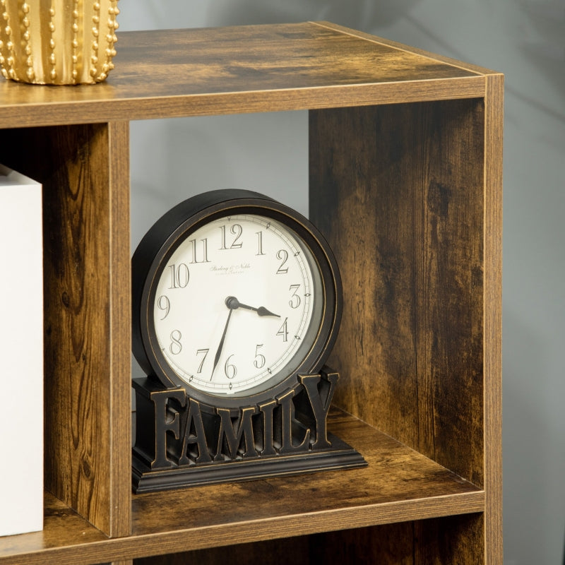 Rustic Industrial Six-Cube Shelving Unit in Charcoal Grey