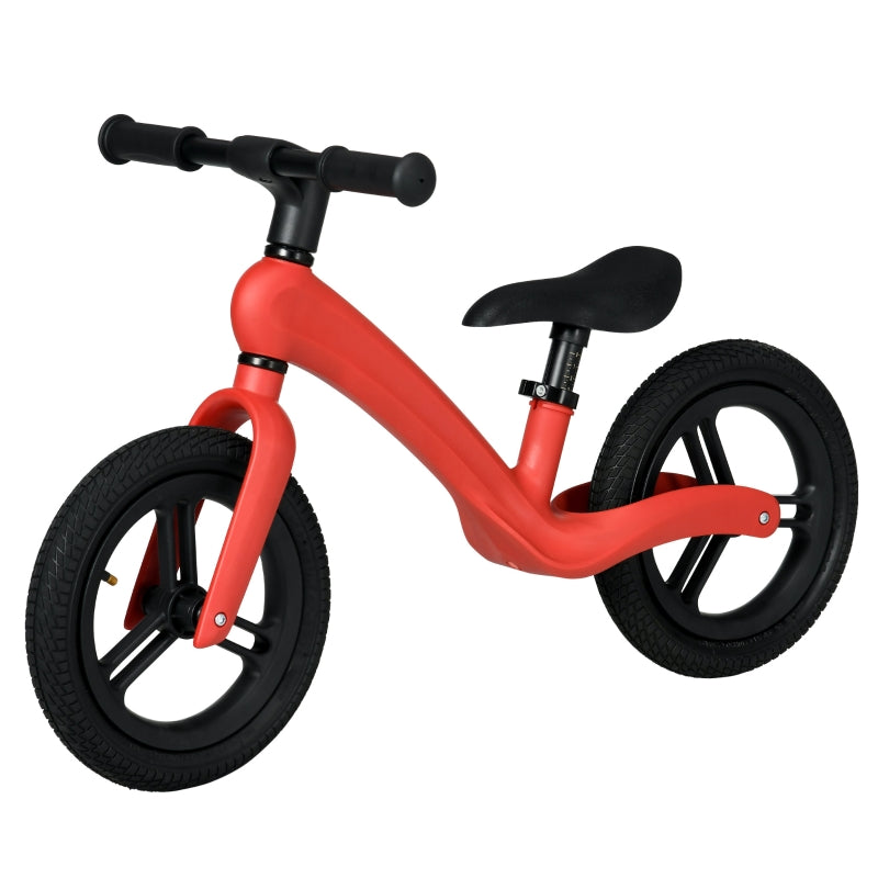 Red 12" Kids Balance Bike, Lightweight No-Pedal Training Bicycle with Adjustable Seat