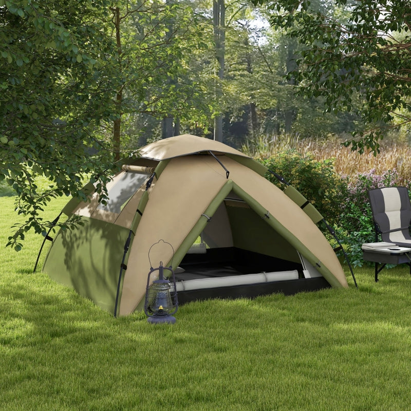 Dark Green 2-Person Camping Tent with Accessories