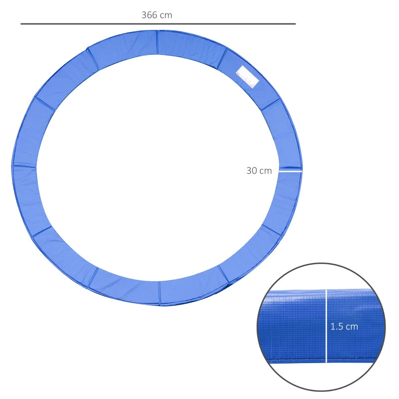 12ft Trampoline Surround Pad - Blue Foam Padding Replacement