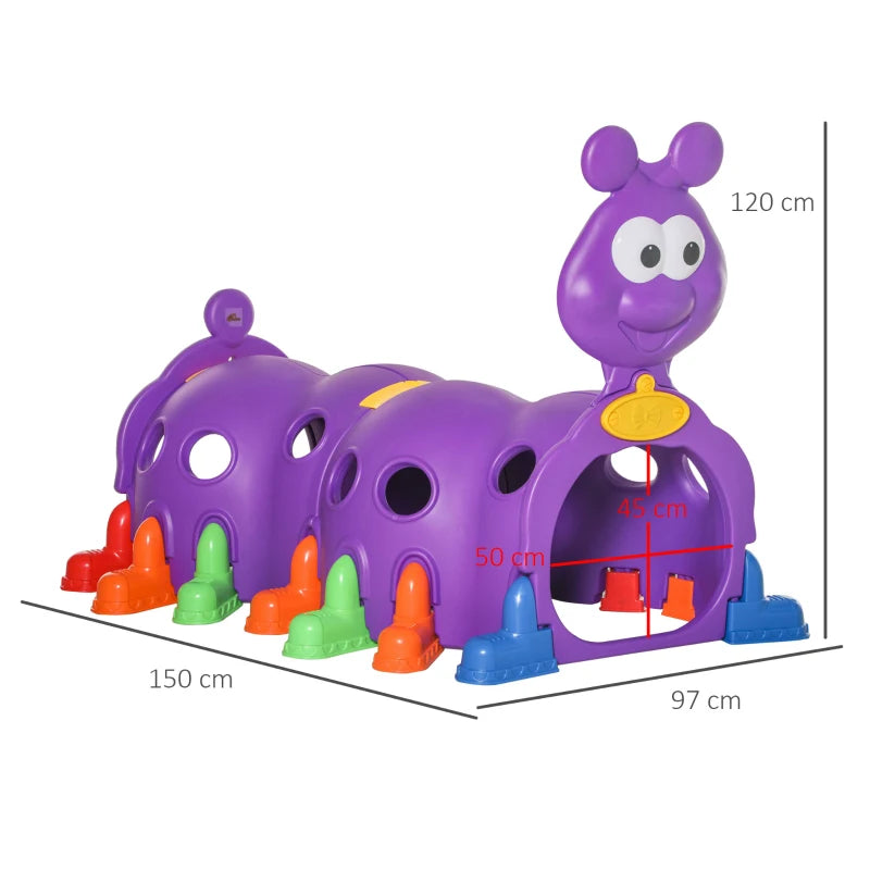 Purple Kids Caterpillar Crawling Tunnel - Ages 3-6