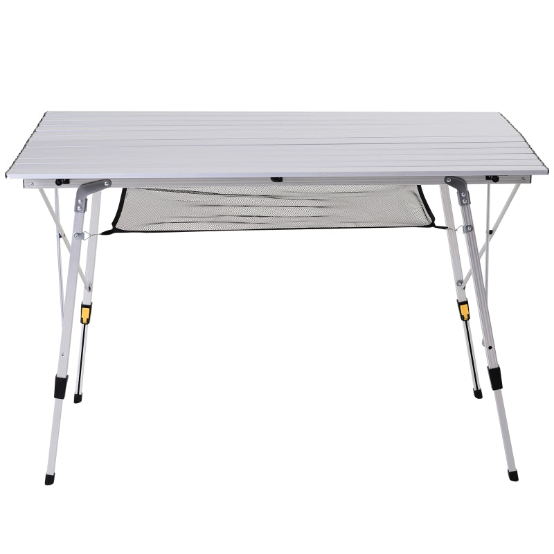 Portable 4FT Folding Aluminium Picnic Table - Mesh Layer, Carrying Bag - Blue