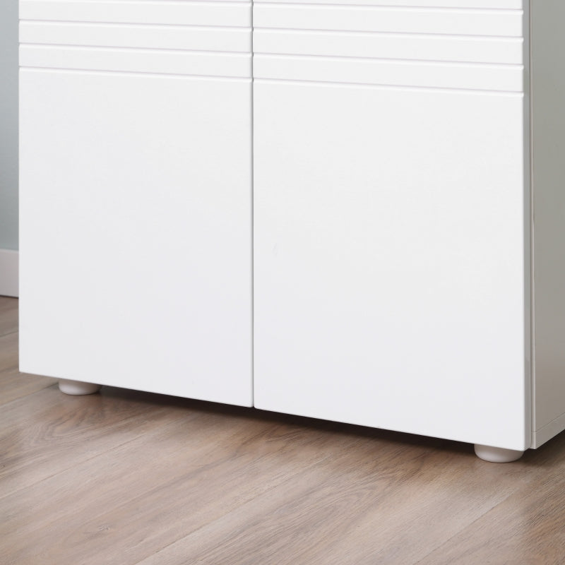 White Under Sink Bathroom Storage Cabinet with Adjustable Shelf