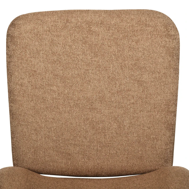 Light Brown Linen Upholstered Bar Stools Set of 2 with Backs