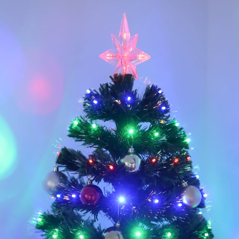 5ft Pre-Lit Multicolored Fiber Optic Christmas Tree - Green