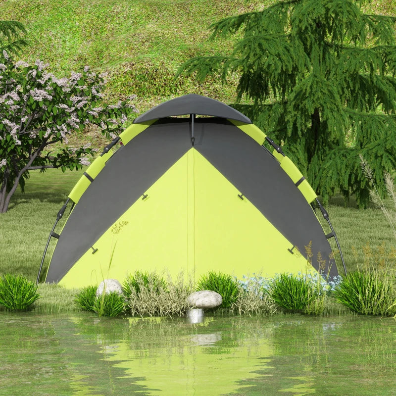 Green Two-Person Camping Tent with Accessories