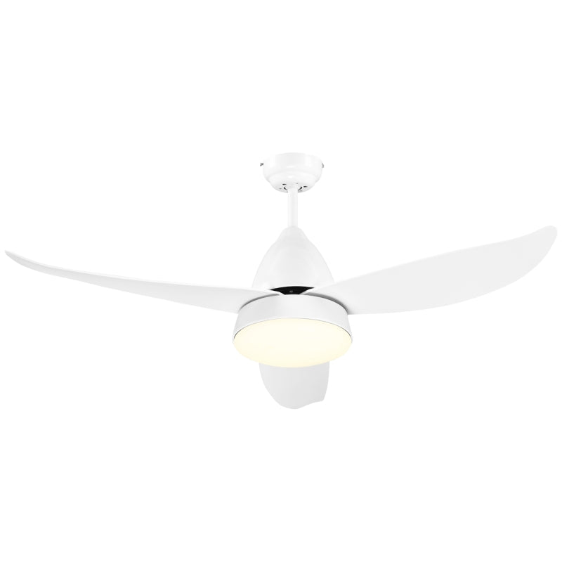 White Reversible Ceiling Fan with Light and Remote Control