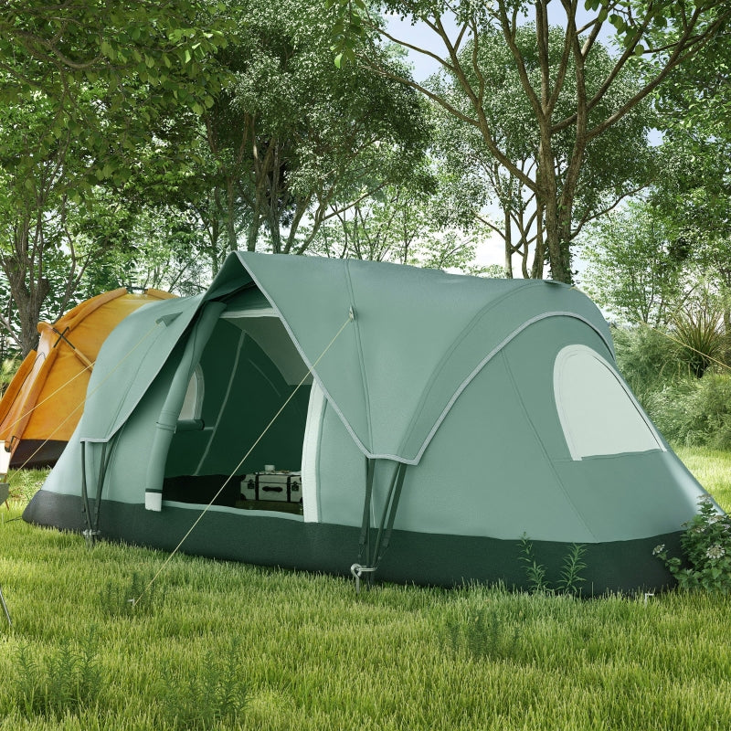 Dark Green 5-6 Person Dome Camping Tent UV Protection Water Resistant