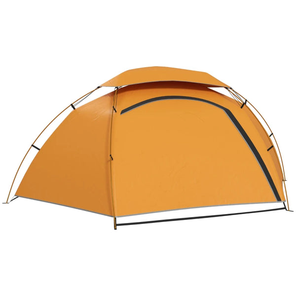 Orange Aluminium Frame Camping Dome Tent, 2000mm Waterproof, 1-2 Person