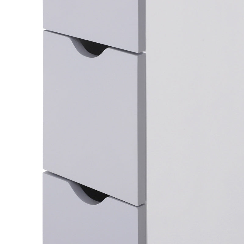 Freestanding Tall Bathroom Storage Cabinet, White & Grey