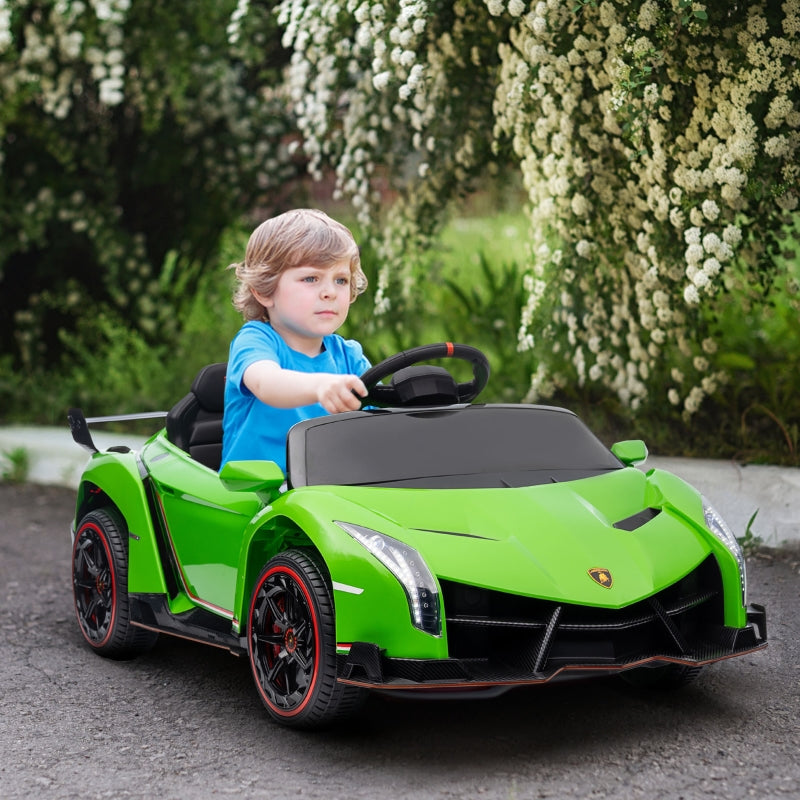 Green Licensed Electric Ride-On Car with Remote Control and Music