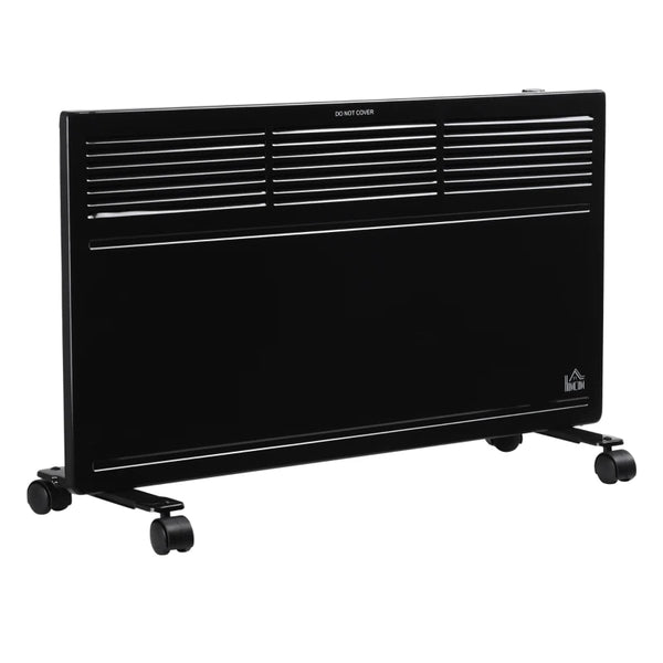 Black Electric Convector Heater - 2 Heat Settings, Adjustable Thermostat