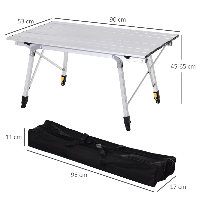 Silver Folding Aluminum Camping Picnic Table - Portable 3FT