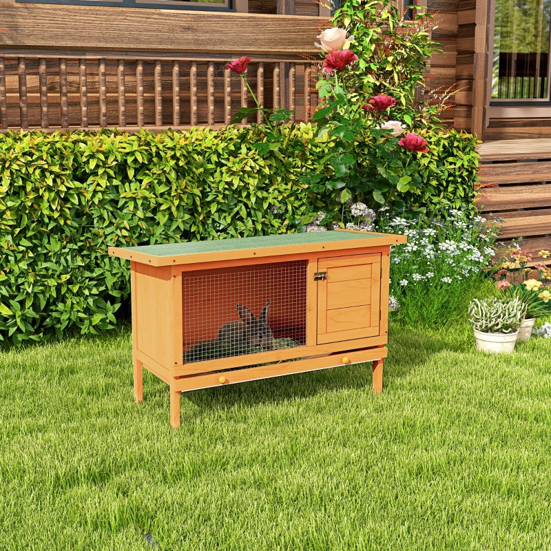 Small Outdoor Rabbit Hutch - Grey, 90 x 45 x 65cm