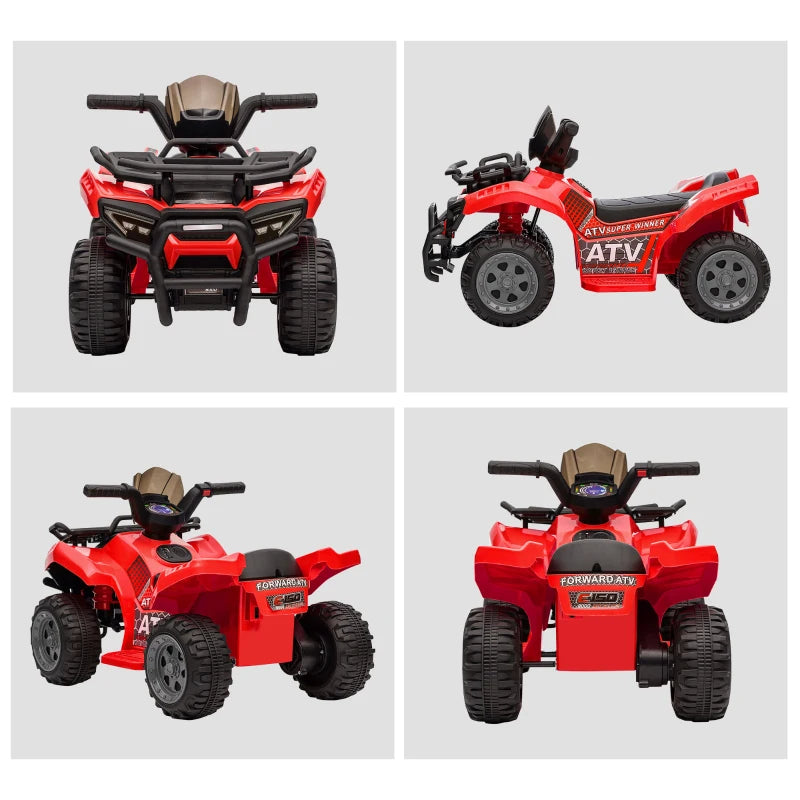 Red Kids Electric Ride-On Quad Bike with Music | 18-36 Months