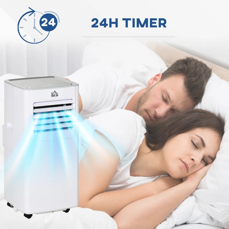 Portable 7000 BTU Air Conditioner - White, 3-in-1 Unit with Dehumidifier, Cooling Fan, Remote Control